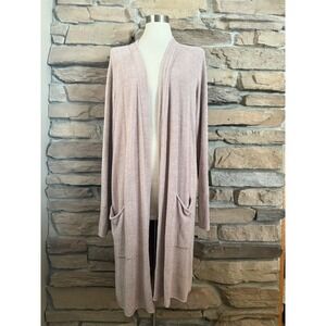 Barefoot Dreams CozyChic Ultra Lite Santa Monica Tieback Cardigan Faded Rose 2X
